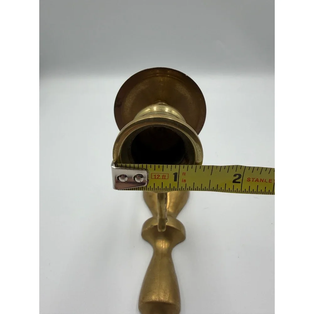 Unbranded Wall Sconce Gold Brass Taper Candle Holder Pair Vintage Scroll